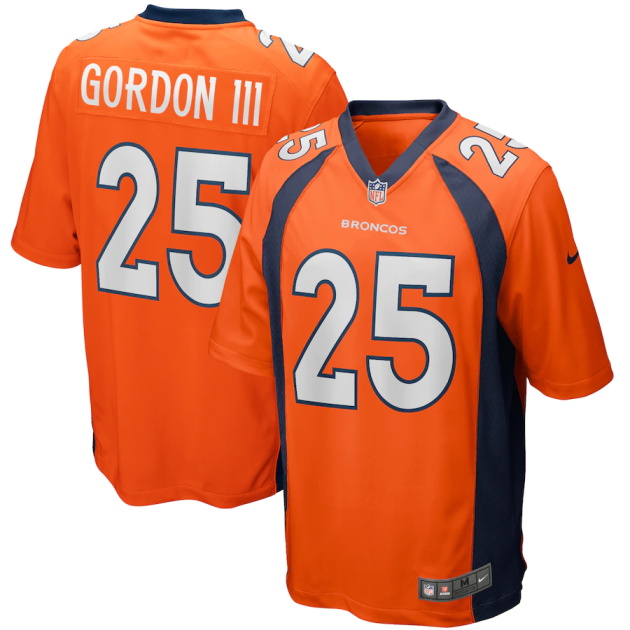 mens nike melvin gordon iii orange denver broncos game jersey